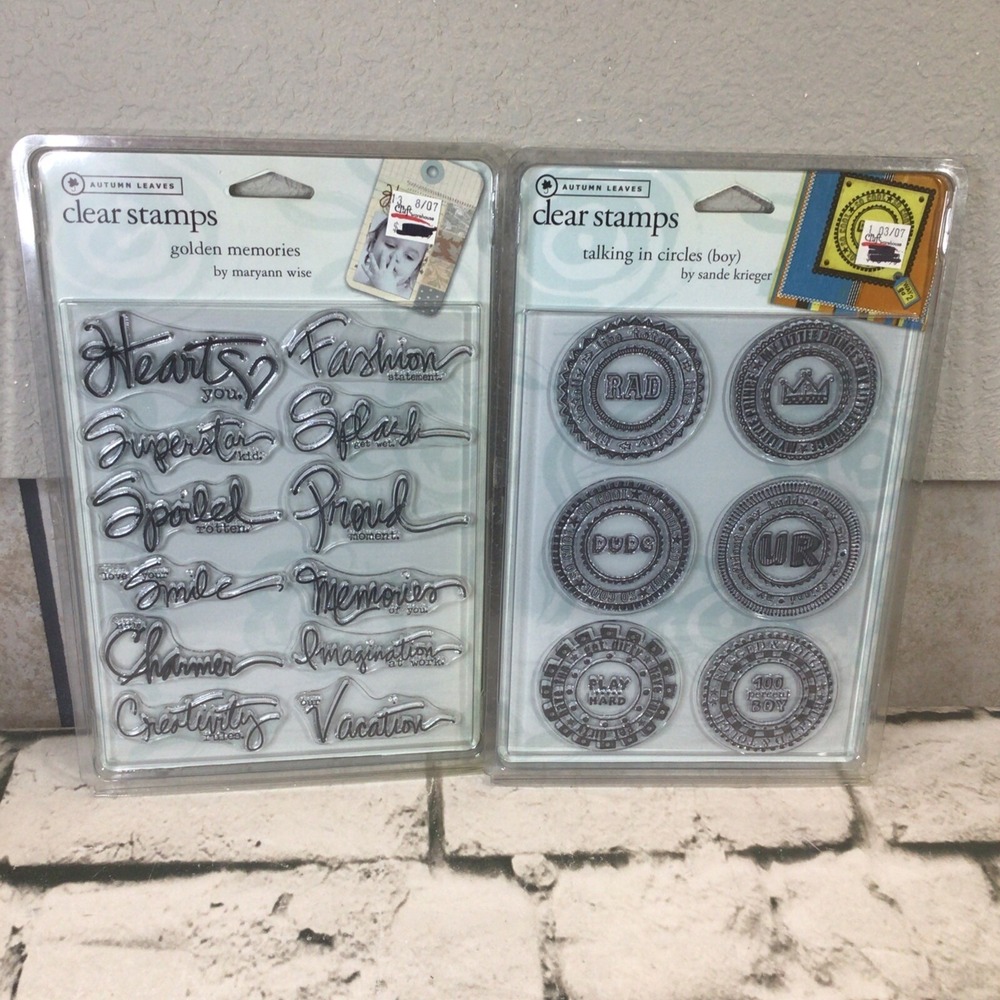Autumn Leaves Clear Stamps Lot Of 2 Packs Golden Memories Talking In Circles